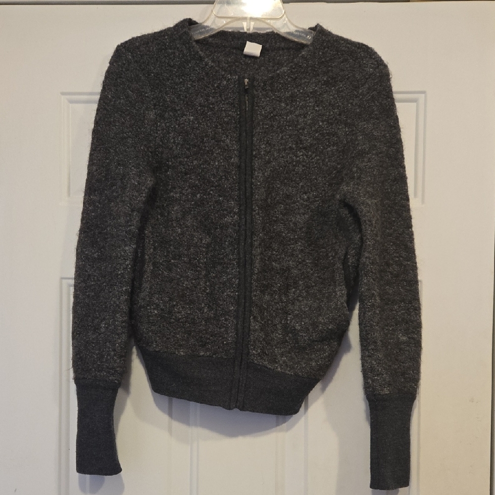 J Crew Wool Alpaca Blend Short Full Zip Bomber Jacket Size Medium